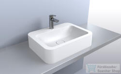 LunArt Naomi 55x41 cm-es pultra ültethető öntöttmárvány mosdó túlfolyó nélkül, fényes fehér 5999123011350 (5999123011350)