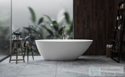 LunArt Sadie 168, 5x75, 9 cm-es szabadon álló öntöttmárvány kád szifon és túlfolyó nélkül, matt fehér 5999123014269 (5999123014269)