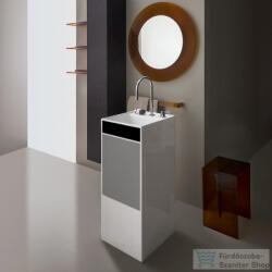 Laufen Kartell By Laufen szabadon álló mosdó 2 csaplyukkal, túlfolyó nélkül, speciális rejtett lefolyóval, fehér, fekete, szürke H811331D038151 (H811331D038151)