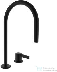 Laufen KARTELL BY LAUFEN 2 lyukas mosdó csaptelep, elfordítható kifolyóval, leeresztő nélkül, PVD matt titán fekete H3113320812201 (H3113320812201)