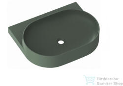 RAVAK YARD 60 konzollal falra szerelhető mosdó csaplyuk-és túlfolyó nélkül, Grey Green XJX08060000 (XJX08060000)