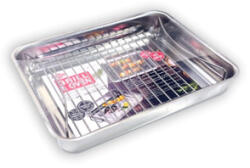 Inoxriv Rozsdamentes acél tepsi dupla magasságú grillráccsal 35 cm (53350012)