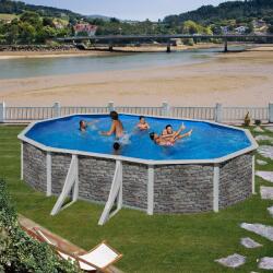 Pontaqua ROCK 610 x 375 x 120 cm ovális fémfalas medence (802)