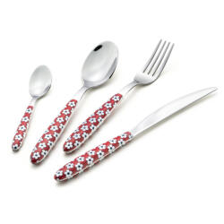 Inoxriv NILU' VÖRÖS VIRÁGOS 24 db-os evőeszközkészlet (61505324)