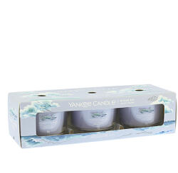 Yankee Candle Ocean Air votív gyertya üvegben 3 x 37 g
