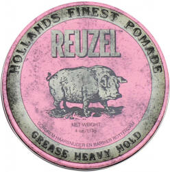 REUZEL Styling Pink Pomade Grease Heavy Hold hajpomádé közepes rögzítéssel és fényességgel férfiaknak 113 g