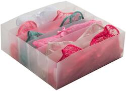 Compactor Optimo tömörítő átlátszó fehérneműs fiókszervező, 6 rekeszes (RAN6318)