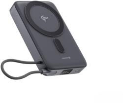 SWISSTEN Swistten MagSafe Qi 15 W, 10000 mAh, integrált USB-C kábellel, fekete (22013979)