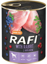 RAFI KUTYA PÁSTÉTOM NYÚL, VÖRÖS- ÉS KÉK ÁFONYÁVAL KONZERV 800G min rend. 6db - pet2000