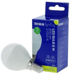 TESLA TESLA LED izzó miniglobe BULB E14, 8W, melegfehér (MG140830-7)