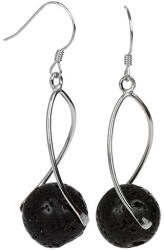 JwL Luxury Pearls Cercei lungi din argint cu pietre lava neagră JL0280