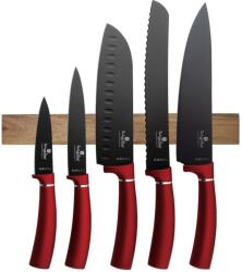 Berlinger Haus 6 részes késkészlet akácfa mágneses akasztóval, Burgundy - BH-2886 (BH/2886)