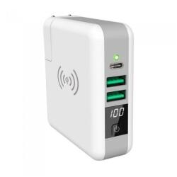 Astrum - CW400 3in1 Wireless Töltő + PowerBank + Travel Adapter USB-C Dual USB 6700mAh - Fehér (Bontott csomagolású)