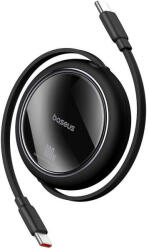 Baseus Free2Draw Mini USB-C töltő-és adatkábel, kihúzható, automata behúzó funkcióval, 100W, 1m, fekete