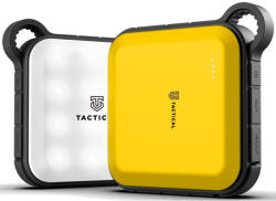 Tactical BadAss Power bank / külső akkumulátor karabinerrel, beépített LED lámpával, 10050mAh, sárga-szürke