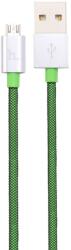 hoco. - UPM08 műanyag hálós micro USB adat/töltő kábel 120 cm - zöld