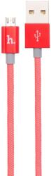 hoco. - UPM08 műanyag hálós micro USB adat/töltő kábel 120 cm - piros