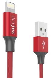 Dotfes A01m micro USB piros szövet adatkábel 2.5A 1m