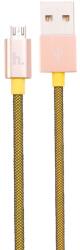 hoco. - UPM08 műanyag hálós micro USB adat/töltő kábel 120 cm - sárga