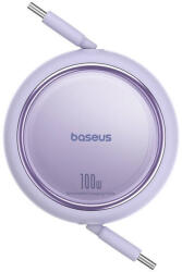 Baseus Free2Draw Mini USB-C töltő-és adatkábel, kihúzható, automata behúzó funkcióval, 100W, 1m, lila