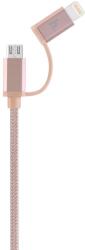 hoco. - UPF02 2in1 micro USB + MFI lightning fej adat/töltő kábel 120 cm - arany