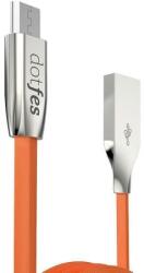 Dotfes A04m micro USB narancssárga adatkábel cink ötvözet csatlakozóval 2.5A 1m