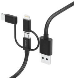 Hama 3-in-1 Multi Charging Cable, USB-A - Micro-USB, USB-C & Lightning, 1.5 m, b (HM201536)