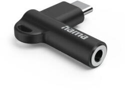 Hama USB-C - 3.5 mm Jack Socket Aux Adapter, 90° Angled Plug, black (HM201701)