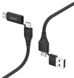 Hama 4-in-1 Multi Charging Cable, USB-C and USB-A - USB-C and Micro-USB, 1.5 m, (HM201537)