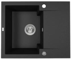 Laveo PICO 45S mini fekete szemcsés gránit mosogató helytakarékos szifonnal (SRH_713Y) - gepeszuniverzum