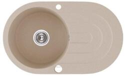 Laveo DAFNE egykör csepptálcás bézs mosogató dugókiemelős helytakarékos szifonnal (SRD_481T) - gepeszuniverzum