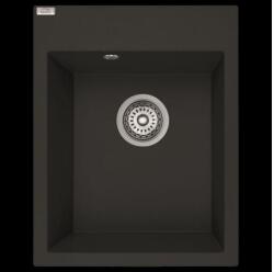 Laveo PICO egymedencés matt fekete mosogató helytakarékos szifonnal (SRO_710B) - gepeszuniverzum