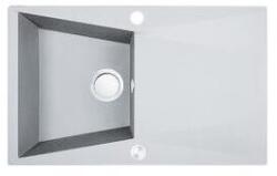 Laveo GRENADA csepptálcás fehér mosogató automata dugókiemelős, helytakarékos szifonnal (SRG_611T) - gepeszuniverzum