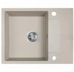 Laveo RAB MINI csepptálcás bézs mosogató helytakarékos szifonnal és csaplyuktakaró (SRF_413Y)