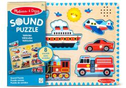 Melissa & Doug fa puzle hanghatásokkal közlekedési eszközök (6075363_VEHICLES)