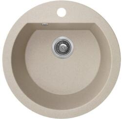 Laveo DAFNE egykör bézs mosogató csaplyukkal, helytakarékos szifonnal (SRD_480T) - gepeszuniverzum