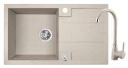 Laveo BARBADOS csepptálcás bézs szett álló csappal dugókiemelős helytakarékos (SRAA_410T)