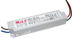 GLP GPV-20-24, GLP tápegység GPV sorozat 24V/1A, CV, nem PFC, IP67 műanyag ház (MP-GPV-20-24)