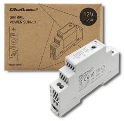 Qoltec DIN sínre szerelhető tápegység | 15W | 12V | 1.25A | Szürke (QC-50916)