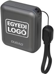 Dudao EGYEDI LOGÓZÁSSAL Dudao K22+ 10000mAh 22, 5W USB-C powerbank medállal/kábellel - szürke (K22Plus-LOGO)