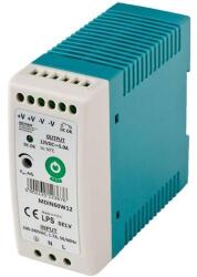 POS MDIN60W12, DIN sínre szerelhető tápegység vékony 12V/5A, műanyag ház (MP-MDIN60W12)