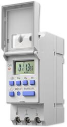 Qoltec Elektronikus Időkapcsoló DIN sínre Beépített Akkumulátorral | 7 Napos Ütemezés | 16 Program (QC-50983)