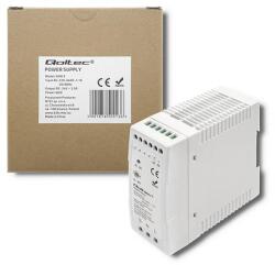 Qoltec DIN sínre szerelhető tápegység | 60W | 24V | 2.5A | Fehér | Vékony (QC-50913)