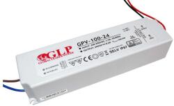 GLP GPV-100-24, GLP tápegység GPV sorozat 24V/4, 2A, CV, nem PFC, IP67 műanyag ház (MP-GPV-100-24)