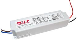 GLP GPV-75-12, GLP tápegység GPV sorozat 12V/6A, CV, nem PFC, IP67 műanyag ház (MP-GPV-75-12)