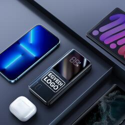 JOYROOM EGYEDI LOGÓZÁSSAL Joyroom power bank 22.5W 10000mAh PD QC3.0 AFC fekete (JR-QP191) (JR-QP191-LOGO)