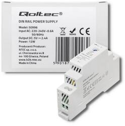 Qoltec DIN sínre szerelhető tápegység | 12W | 5V | 2.4A (QC-50996)