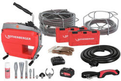 Rothenberger Masina de desfundat tevi cu acumulator Rothenberger R600 VarioClean 18 V | 20 - 150 mm | 60 m | Fara perii de carbon | 1 x 8 Ah acumulator + incarcator | In Rocase (1000003346)
