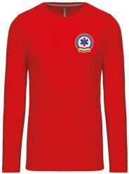 KZIWEB OMSZ MENTŐK, Piros Környakas póló, hosszú ujjú, 100% pamut : Felirat: - OMSZ MENTŐK, Szín: - Piros, UN Méret: - "S"mall