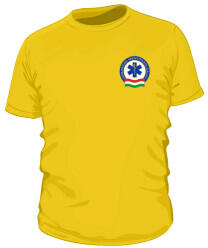 KZIWEB OMSZ MENTŐK, Sárga Környakas póló, 100% pamut : Felirat: - OMSZ MENTŐK, Szín: - Sárga, UN Méret: - "5XL"arge